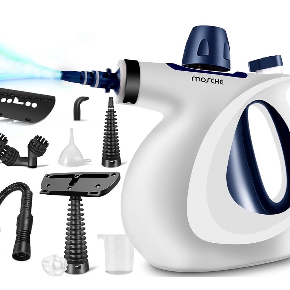 Handheld Pressurized Steam Cleaner with 11-Piece Accessory Set